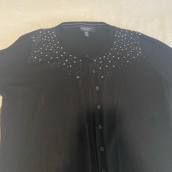 Black and sparkly button up sweater - Picture 3 of 9